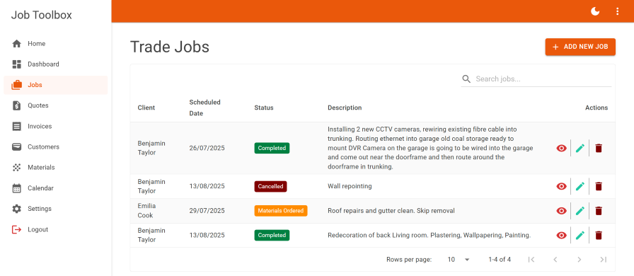 JobToolbox Dashboard